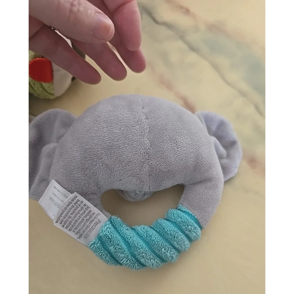 Lot of 2 Skip Hop Bandana Buddies Activity Puppy & Elephant‎ Rattle Baby Toys